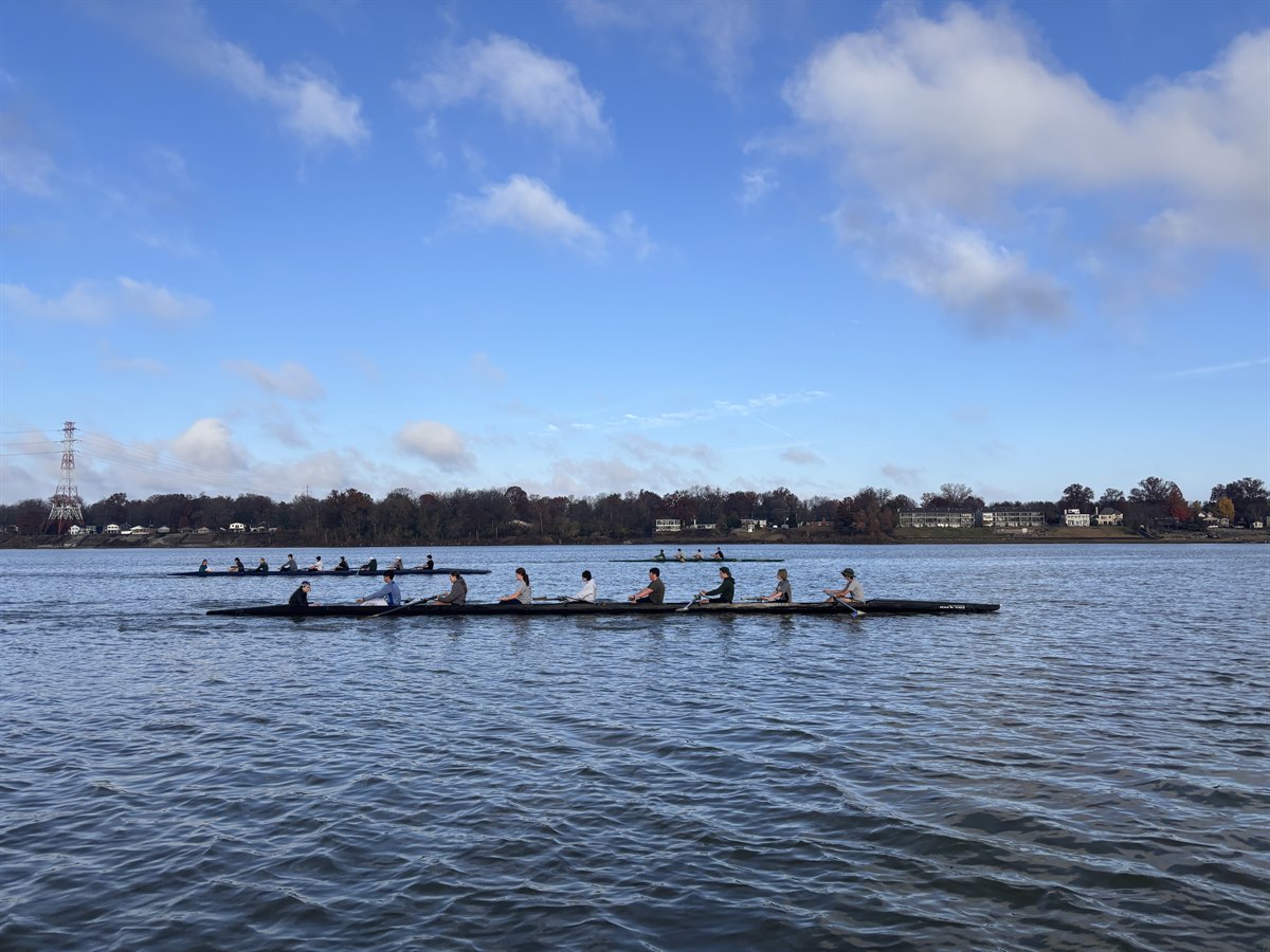 Louisville Rowing Club juniors crew on the water