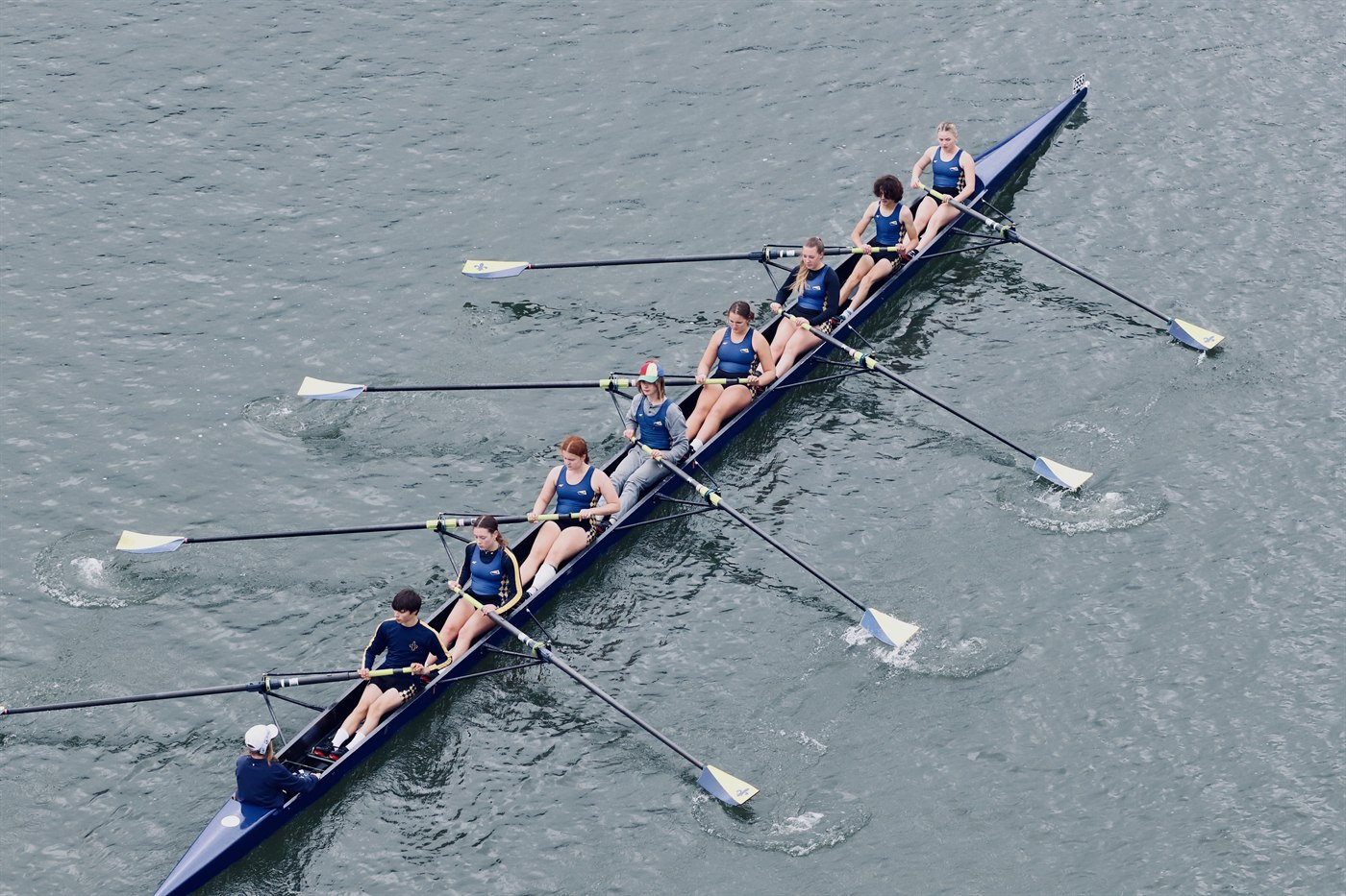 Louisville Rowing Club juniors racing at a regatta